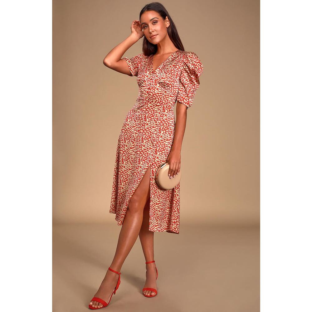 Lulus Satin Midi Dress